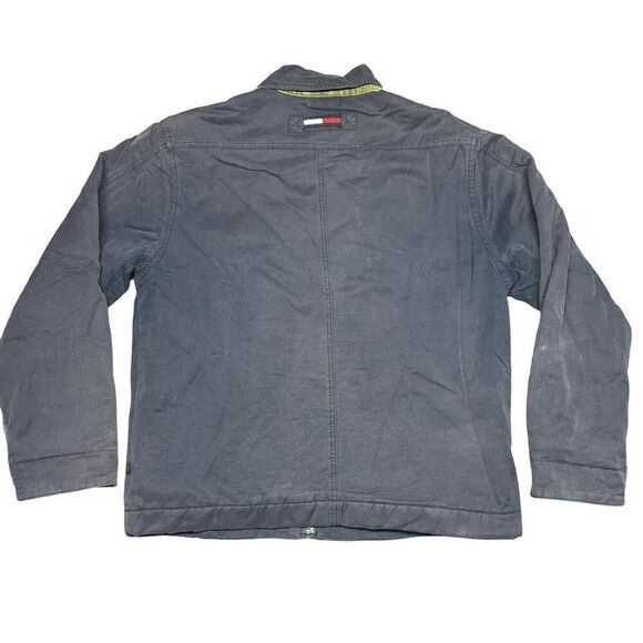 Vintage Tommy Hilfiger Jacket Men's L Blue Long Sleeve Chore Work 90s Faded - Picture 2 of 12